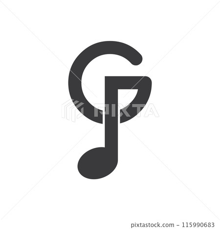 Note music with initial letter Note music with initial letter 115990683