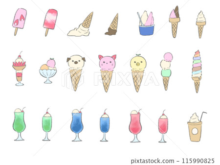 Set of colorful ice cream Set of colorful ice cream 115990825