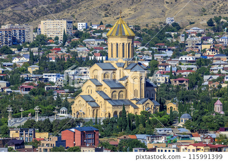 Holy Trinity Cathedral and Tbilisi cityscape Holy Trinity Cathedral and Tbilisi cityscape 115991399