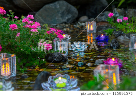 Japanese Obon. The Sanzu River is depicted. Japanese Obon. The Sanzu River is depicted. 115991575