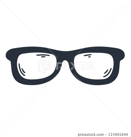 Eyeglasses doodle sketch style illustration 115991849