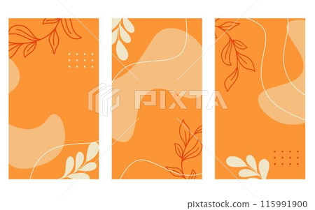 Autumn vertical backgrounds set vector graphic 115991900