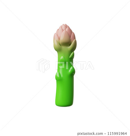 Fresh asparagus 3D vector icon on isolated background. 115991964