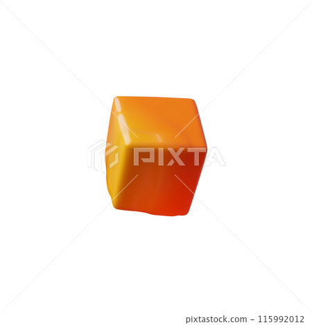 Square vector icon of carrot slice, 3D cartoon style. Isolated background. Square vector icon of carrot slice, 3D cartoon style. Isolated background. 115992012