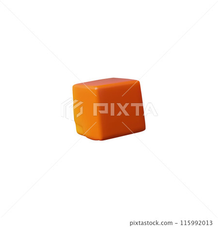 Vector 3D illustration of a square carrot slice on an isolated background. Vector 3D illustration of a square carrot slice on an isolated background. 115992013