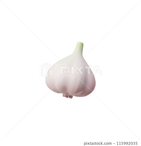 Ripe garlic whole head with peel 3D vector icon, spicy plant food, organic condiment ingredient, vegetable farm product Ripe garlic whole head with peel 3D vector icon, spicy plant food, organic condiment ingredient, vegetable farm product 115992035