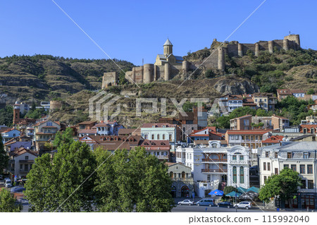 Tbilisi cityscape and Narikala fortress Tbilisi cityscape and Narikala fortress 115992040