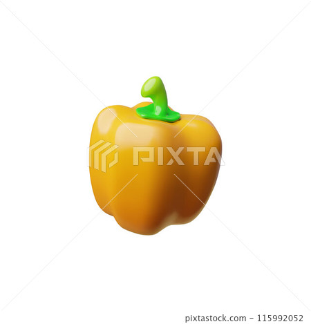 3d yellow bell pepper. 115992052
