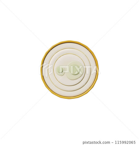 Ripe white onion sliced with rings 3D vector icon, spicy plant food, organic condiment ingredient, raw farm vegetable Ripe white onion sliced with rings 3D vector icon, spicy plant food, organic condiment ingredient, raw farm vegetable 115992065