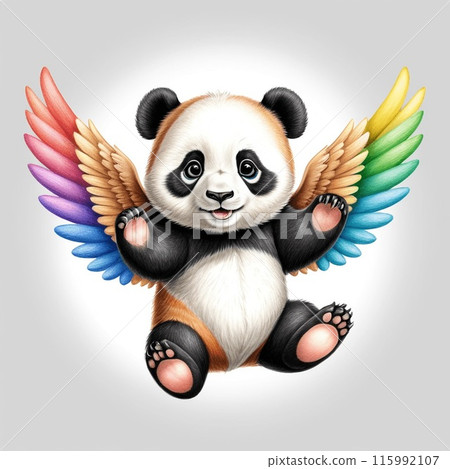 Cute angel panda 115992107