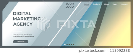 Digital marketing modern abstract wide banner design with geometric shapes for advertising promotion Digital marketing modern abstract wide banner design with geometric shapes for advertising promotion 115992288