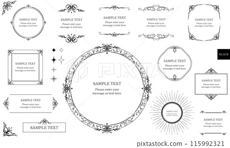 豪華仿古框架和裝飾框架設計套裝優雅婚禮 115992321
