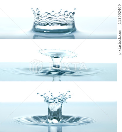 Set of Water splashes like crown, isolated on transparent Set of Water splashes like crown, isolated on transparent 115992469