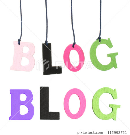 Set of Color Wooden Letters in Blog word form, isolated on transparent background Set of Color Wooden Letters in Blog word form, isolated on transparent background 115992731