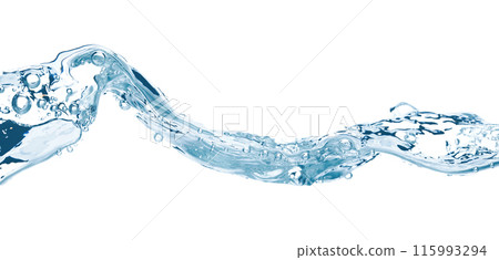 Water wave isolated on white background close-up, clean drinking water concept 115993294