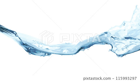 Water wave isolated on white background close-up, clean drinking water concept 115993297