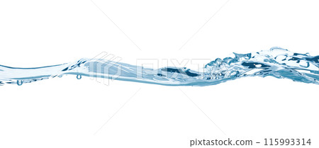 Water wave isolated on white background close-up, clean drinking water concept 115993314