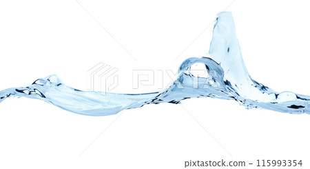 Water wave on white background close-up, clean drinking water concept 115993354