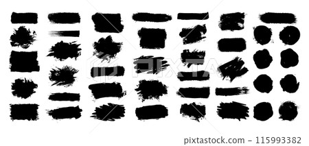Set of Cosmetic mascara strokes with a frame for text, on transparent background. Realistic mascara Set of Cosmetic mascara strokes with a frame for text, on transparent background. Realistic mascara 115993382