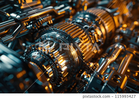 Automotive transmission gearbox, cogs and gears Automotive transmission gearbox, cogs and gears 115993427