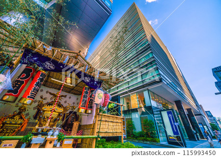 Tokyo cityscape in Japan: A portable shrine enshrined in Nihonbashi 3-chome (DIC)... The Hie Shrine Shinko Festival will be held soon... = June 5th Tokyo cityscape in Japan: A portable shrine enshrined in Nihonbashi 3-chome (DIC)... The Hie Shrine Shinko Festival will be held soon... = June 5th 115993450