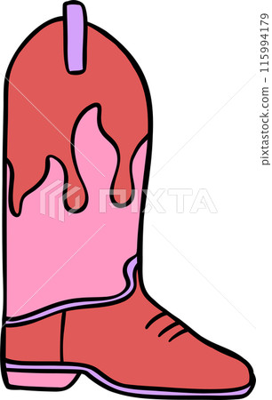 Groovy Western Cowboy HaGroovy Western Cowboy boot Halloween Retro Funky Cartoon Doodle lloween Retro Funky Cartoon Doodle 115994179