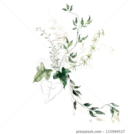 Watercolor floral illustration featuring golden herbs, bedstraw, grass. Hand-drawn card of a plant bouquet on a white background. An outdoor template for design, printing or fabric background. Watercolor floral illustration featuring golden herbs, bedstraw, grass. Hand-drawn card of a plant bouquet on a white background. An outdoor template for design, printing or fabric background. 115994527