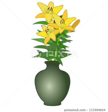 Illustration of lilies in a vase Illustration of lilies in a vase 115994604