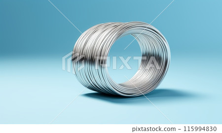 Clean new steel cable steel wire or steel rope. Twisted metal cable loop with a reflective surface. Clean new steel cable steel wire or steel rope. Twisted metal cable loop with a reflective surface. 115994830