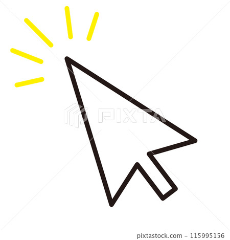 箭頭點選指標注意圖示插圖線描 115995156