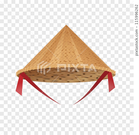 Hat bamboo. Hat farmer asian straw cap Traditional vietnamese. Flat Vector Hat bamboo. Hat farmer asian straw cap Traditional vietnamese. Flat Vector 115996262