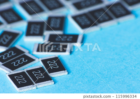 Various smd resistors, case 2512, electronic components for pcb designer 115996334