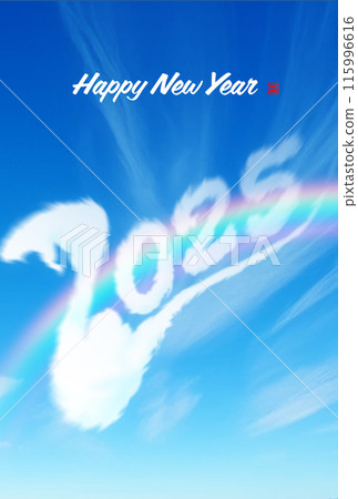 Clouds floating in the blue sky 2025 New Year's card material Clouds floating in the blue sky 2025 New Year's card material 115996616
