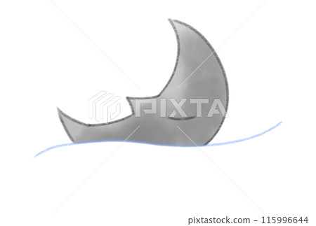 Crescent moon sinking into the sea Crescent moon sinking into the sea 115996644