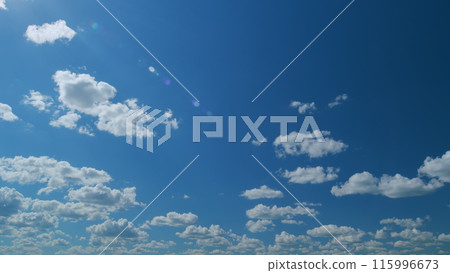 Summer fluffy rolling clouds, windy weather in daytime. Time lapse. Summer fluffy rolling clouds, windy weather in daytime. Time lapse. 115996673