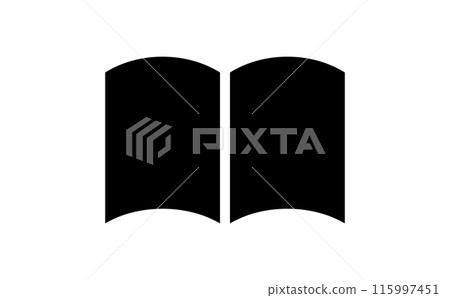 一本書黑色剪影圖標 一本書黑色剪影圖標 115997451