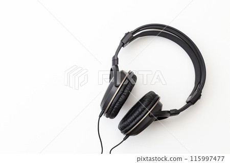 Headphones on a white background Headphones on a white background 115997477