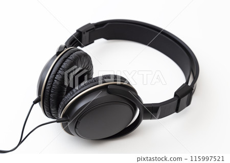 Headphones on a white background Headphones on a white background 115997521