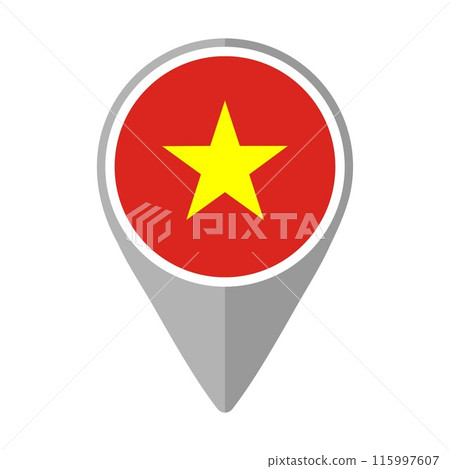 Vietnam Flag on Location Pin 115997607
