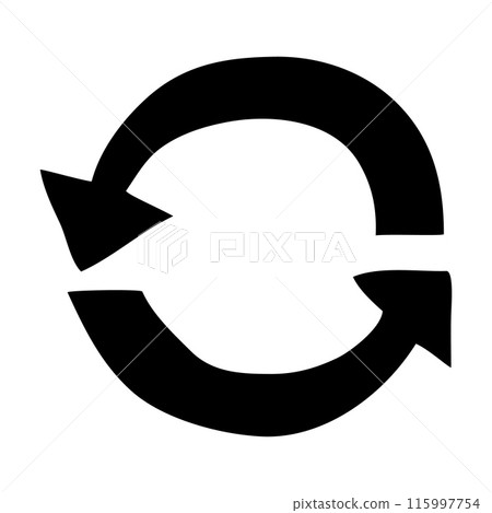 Doodle round arrows symbol hand drawn 115997754