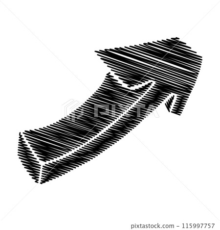 Doodle up arrow symbol hand drawn with scribble 115997757