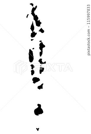 Black Silhouette of a Maldives Country land Map 115997833