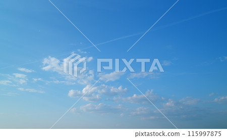 Fluffy curly rolling cloud in windy summer weather. White clouds background. Timelapse. Fluffy curly rolling cloud in windy summer weather. White clouds background. Timelapse. 115997875