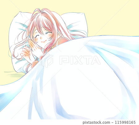 一個女人帶著微笑睡覺 115998165