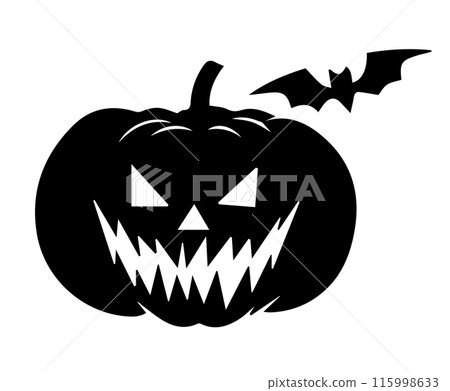Bat And Pumpkin Silhouette vector 115998633
