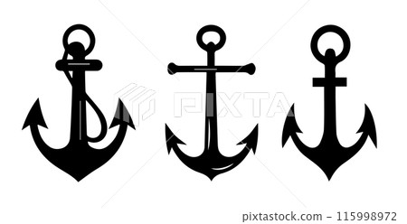 Anchor Silhouette vector isolated illustration Anchor Silhouette vector isolated illustration 115998972