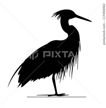Heron Silhouette isolated vector illustration Heron Silhouette isolated vector illustration 115998982