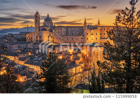 Urbino, Italy medieval walled city in the Marche Region 115999058