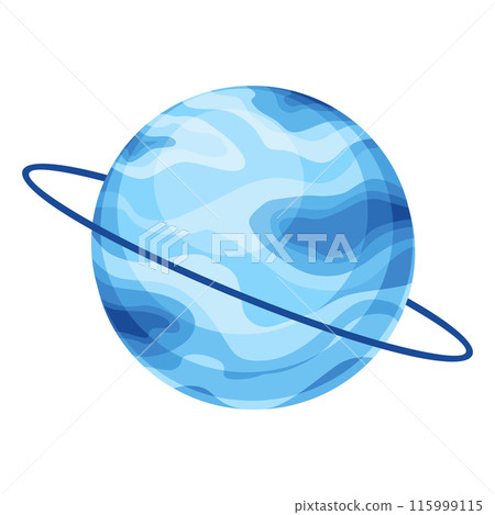 Solar system design icon element. Galaxy discovery and exploration. Astronomy science banner design for kids learning. Flat design cartoon style vector illustration 115999115