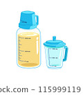 Bottle for measuring, measuring cup. 115999119